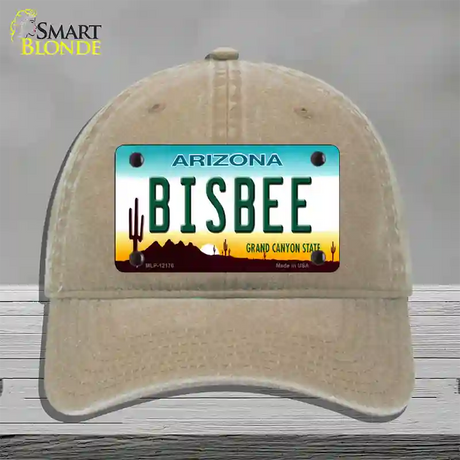 Bisbee Arizona Novelty License Plate Hat Unconstructed Cotton / Khaki