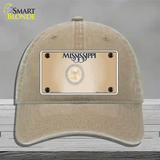 Mississippi Great Seal Blank Novelty License Plate Hat Unconstructed Cotton / Khaki