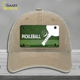 Pickleball Novelty License Plate Hat Unconstructed Cotton / Khaki