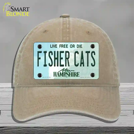 Fisher Cats New Hampshire Novelty License Plate Hat Unconstructed Cotton / Khaki