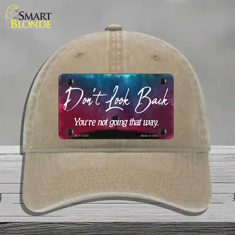 Dont Look Back Novelty License Plate Hat Unconstructed Cotton / Khaki