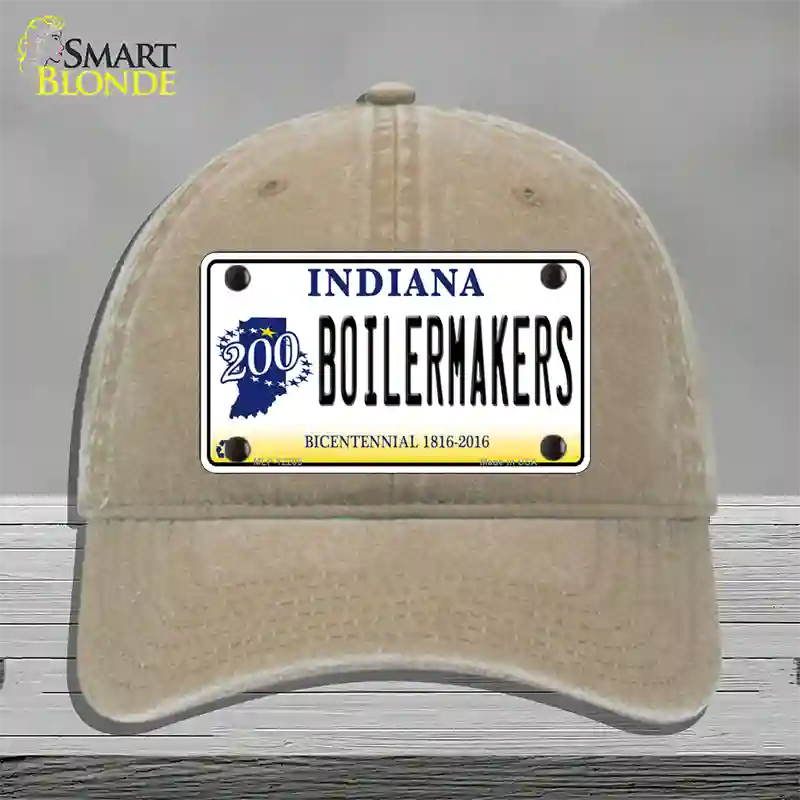 Boilermakers Indiana Novelty License Plate Hat Unconstructed Cotton / Khaki