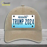 Trump 2024 Kentucky Novelty License Plate Hat Unconstructed Cotton / Khaki