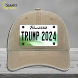 Trump 2024 Tennessee Novelty License Plate Hat Unconstructed Cotton / Khaki