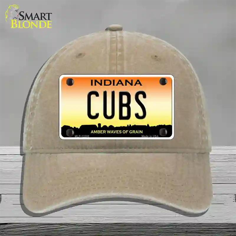 Cubs Indiana Novelty License Plate Hat Unconstructed Cotton / Khaki