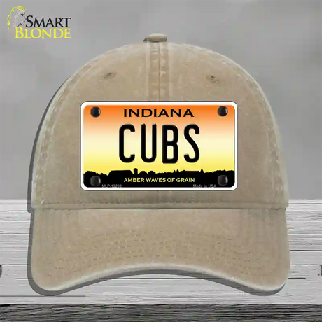 Cubs Indiana Novelty License Plate Hat Unconstructed Cotton / Khaki