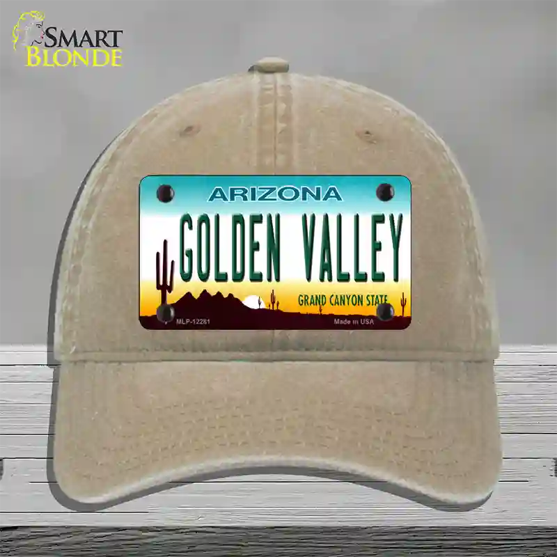 Golden Valley Arizona Novelty License Plate Hat Unconstructed Cotton / Khaki