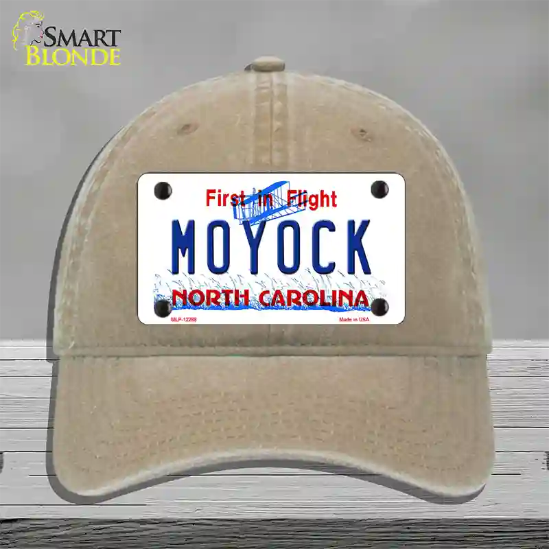 Moyock North Carolina Novelty License Plate Hat Unconstructed Cotton / Khaki