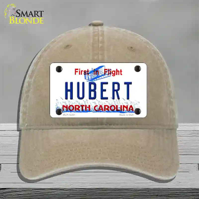 North Carolina Hubert Novelty License Plate Hat Unconstructed Cotton / Khaki