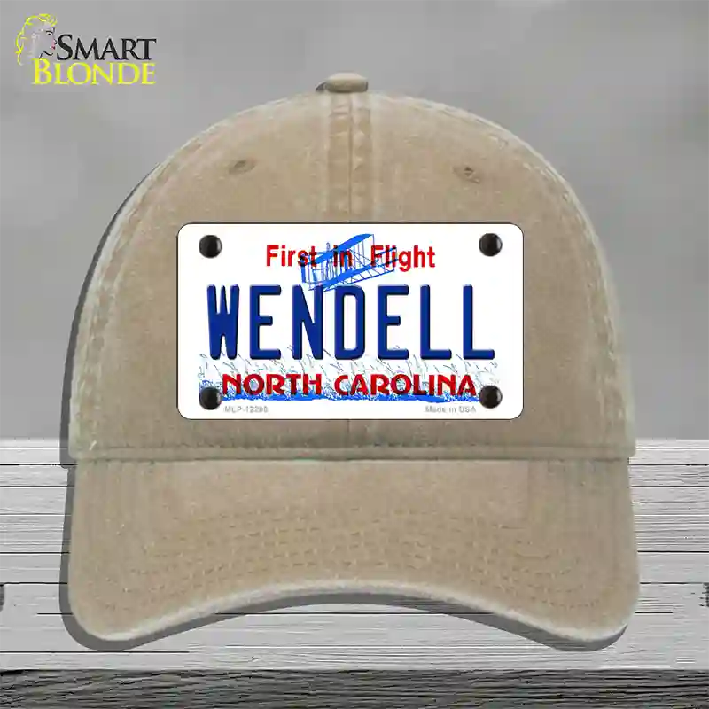 North Carolina Wendell Novelty License Plate Hat Unconstructed Cotton / Khaki