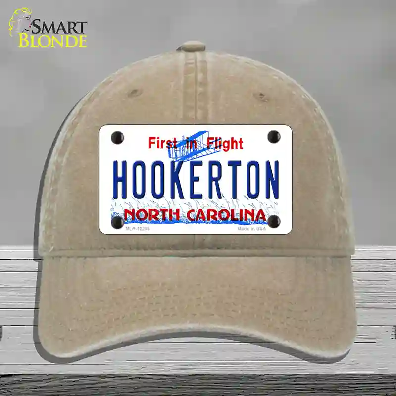 North Carolina Hookerton Novelty License Plate Hat Unconstructed Cotton / Khaki