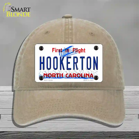 North Carolina Hookerton Novelty License Plate Hat Unconstructed Cotton / Khaki