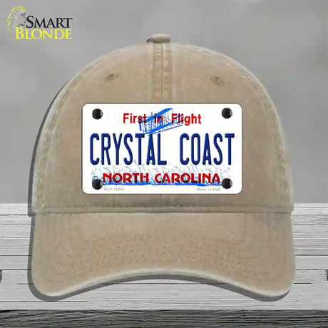 North Carolina Crystal Coast Novelty License Plate Hat Unconstructed Cotton / Khaki