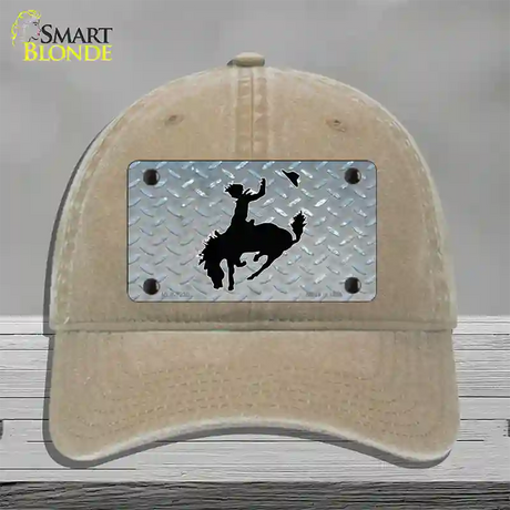 Bucking Bronco Novelty License Plate Hat Unconstructed Cotton / Khaki