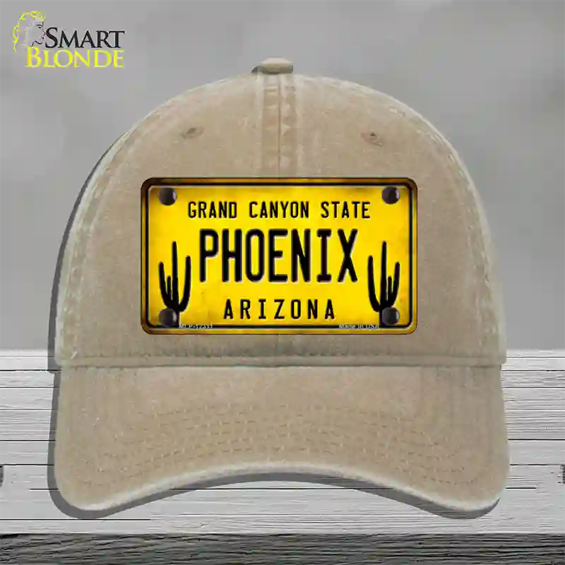 Arizona Phoenix Novelty License Plate Hat Unconstructed Cotton / Khaki