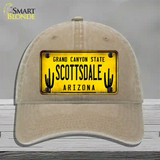 Arizona Scottsdale Novelty License Plate Hat Unconstructed Cotton / Khaki