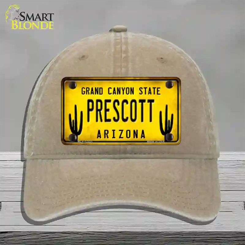 Arizona Prescott Novelty License Plate Hat Unconstructed Cotton / Khaki