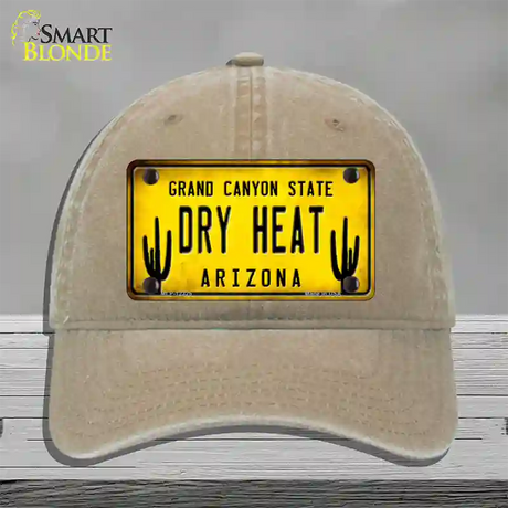 Arizona Dry Heat Novelty License Plate Hat Unconstructed Cotton / Khaki