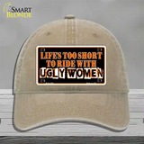 Lifes Too Short Novelty License Plate Hat Unconstructed Cotton / Khaki