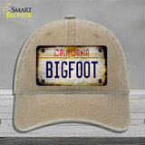 Bigfoot California Novelty License Plate Hat Unconstructed Cotton / Khaki