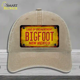 Bigfoot New Mexico Novelty License Plate Hat Unconstructed Cotton / Khaki