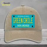 Green Chile New Mexico Green Novelty License Plate Hat Unconstructed Cotton / Khaki