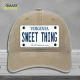 Sweet Thing Virginia Novelty License Plate Hat Unconstructed Cotton / Khaki