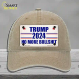 Trump 2024 No More Bullshit Novelty License Plate Hat Unconstructed Cotton / Khaki