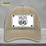 Route 66 Distressed Novelty License Plate Hat Unconstructed Cotton / Khaki