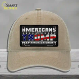 Americans For Trump Novelty License Plate Hat Unconstructed Cotton / Khaki