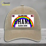 Ohana Hawaii Novelty License Plate Hat Unconstructed Cotton / Khaki