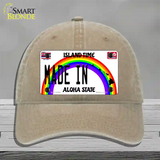 Made In Hawaii Silhouette Novelty License Plate Hat Unconstructed Cotton / Khaki