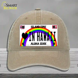 Love In Hawaii Novelty License Plate Hat Unconstructed Cotton / Khaki