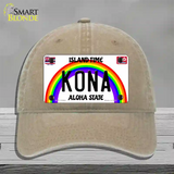 Kona Hawaii Novelty License Plate Hat Unconstructed Cotton / Khaki