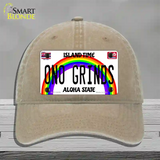 Ono Grinds Hawaii Novelty License Plate Hat Unconstructed Cotton / Khaki