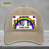 Sand Bar Hawaii Novelty License Plate Hat Unconstructed Cotton / Khaki