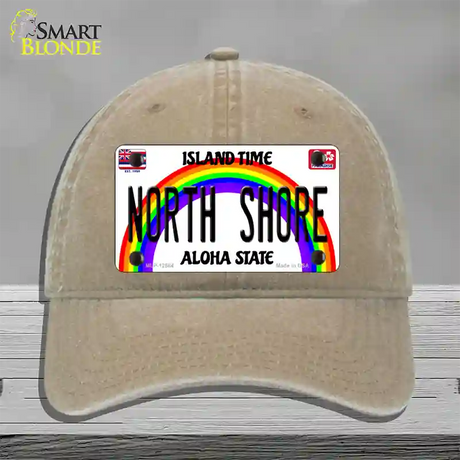 North Shore Hawaii Novelty License Plate Hat Unconstructed Cotton / Khaki