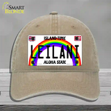 Leilani Hawaii Novelty License Plate Hat Unconstructed Cotton / Khaki