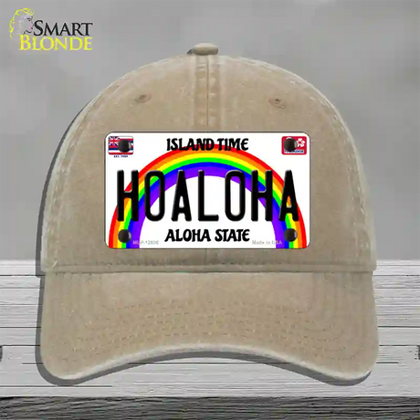 Hoaloha Hawaii Novelty License Plate Hat Unconstructed Cotton / Khaki