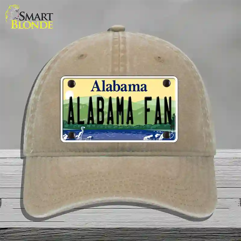 Alabama Fan Novelty License Plate Hat Unconstructed Cotton / Khaki