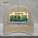 Crimson Tide Novelty License Plate Hat Unconstructed Cotton / Khaki