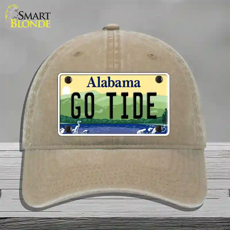 Go Tide Novelty License Plate Hat Unconstructed Cotton / Khaki