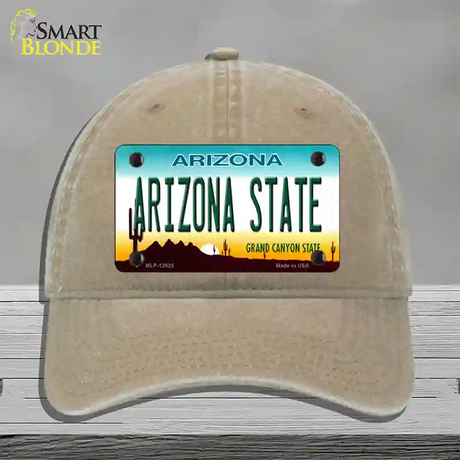 Arizona State Novelty License Plate Hat Unconstructed Cotton / Khaki