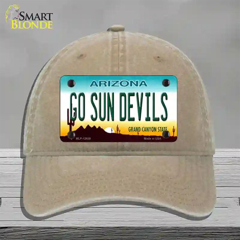 Go Sun Devils Novelty License Plate Hat Unconstructed Cotton / Khaki