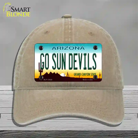 Go Sun Devils Novelty License Plate Hat Unconstructed Cotton / Khaki