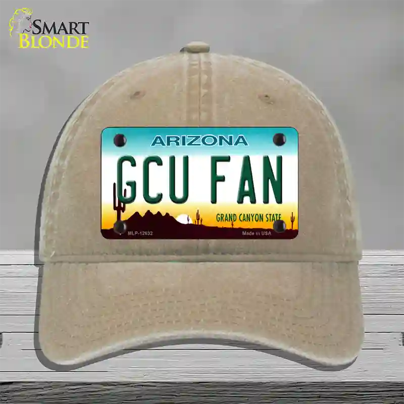 Grand Canyon Univ Fan Novelty License Plate Hat Unconstructed Cotton / Khaki