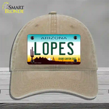 Lopes Novelty License Plate Hat Unconstructed Cotton / Khaki