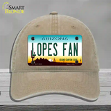 Lopes Fan Novelty License Plate Hat Unconstructed Cotton / Khaki