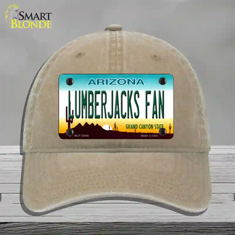 Lumberjacks Fan Novelty License Plate Hat Unconstructed Cotton / Khaki