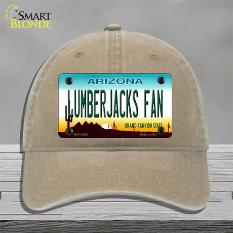 Lumberjacks Fan Novelty License Plate Hat Unconstructed Cotton / Khaki